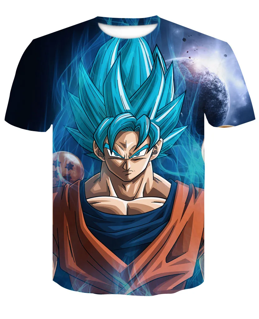 3D футболка с принтом Dragon Ball Z Goku Super Saiyan God, красная и синяя футболка с принтом Vegito футболка с рисунком летняя футболка, S-4XL