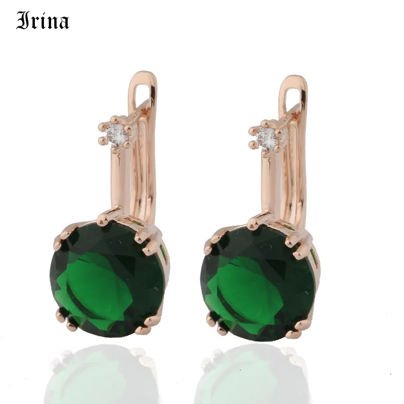 

Irina New Round 5Color Natural Zircon Women Fashion Wedding Jewelry Accessories 585 Rose Gold Color modern Jewelry