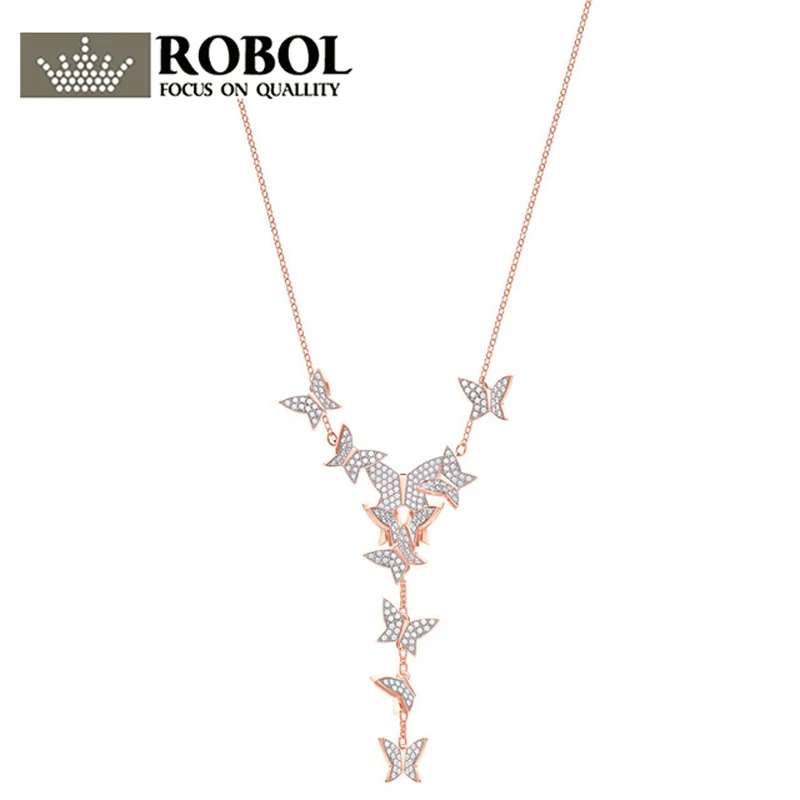 

ROBOL 2019 Origina Spring New SWA Vivid Butterfly Shape Necklace Noble and Elegant Suitable for Women's Gifts Wholesale 55480512