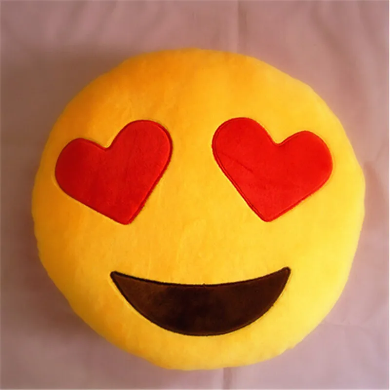 Romantic Red Heart Pola Mata Emoji Bantal Mewah Boneka Natal