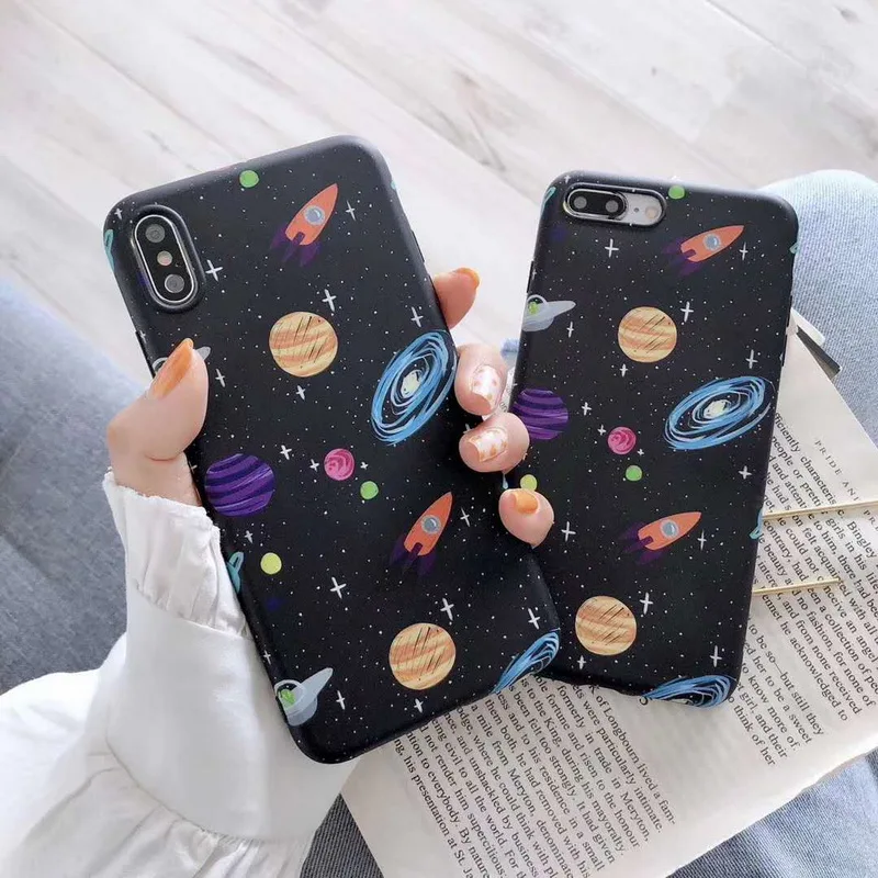 

Shockproof IMD Starry Sky Rubber Soft Case Cover For iPhone XS Max XR 8 7 6s +