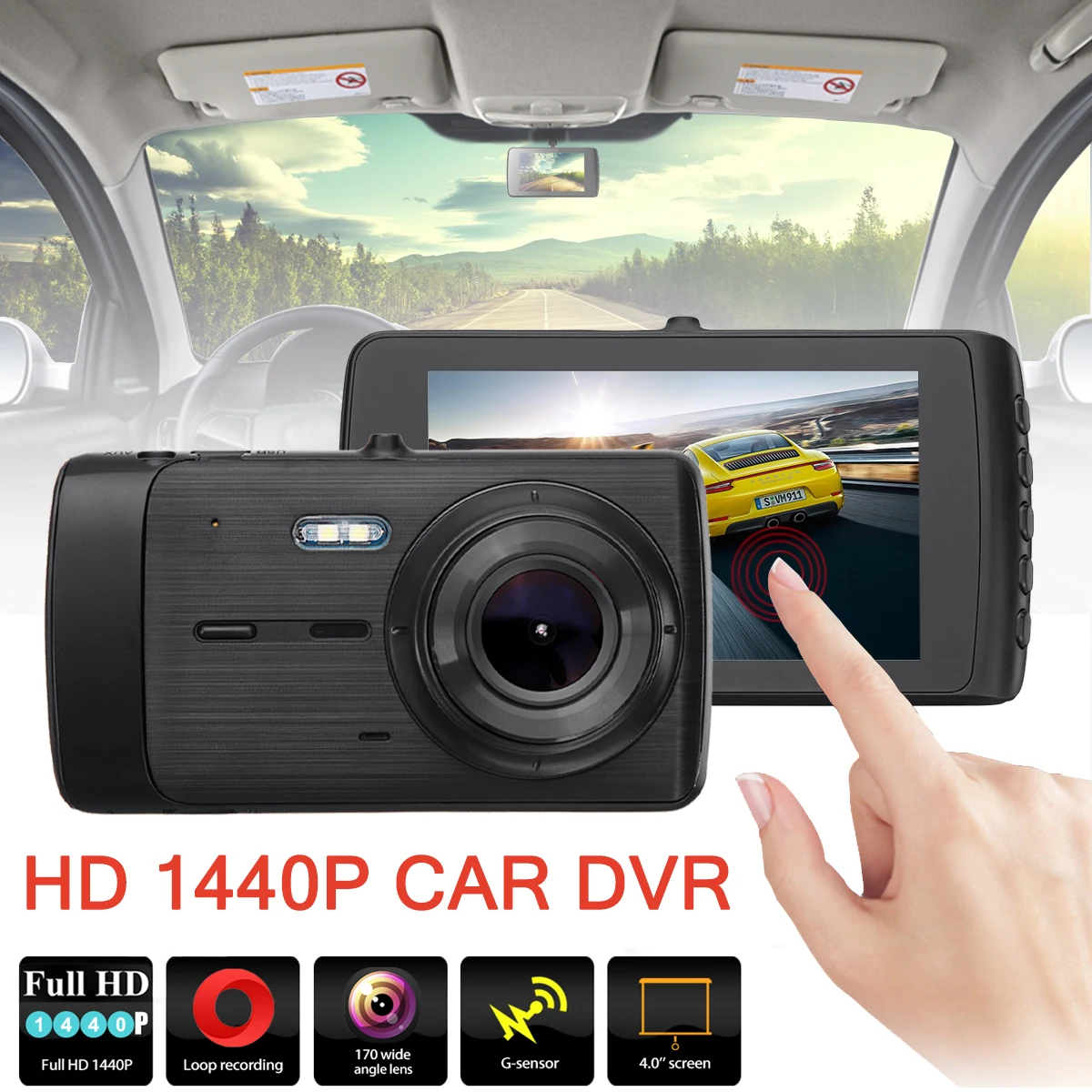 

Universal Dual Lens Car Dash Camera HD 1440P Vehicle DVR HD LED Screen Cam Vehicle Video Recorder Night Vision Car DVR Dash Cam