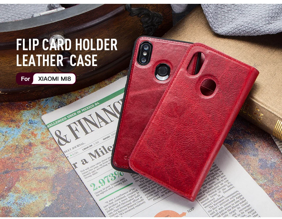 xiaomi leather case color Dành Cho Xiaomi 8 Bao Da Ốp Lưng Ví Da Chính Hãng Coque Flip Cover Ốp Bảo Vệ 360 Cho Xiaomi Nồi Cơm Điện Từ Xaomi 8 Ốp Lưng sang Trọng xiaomi leather case color