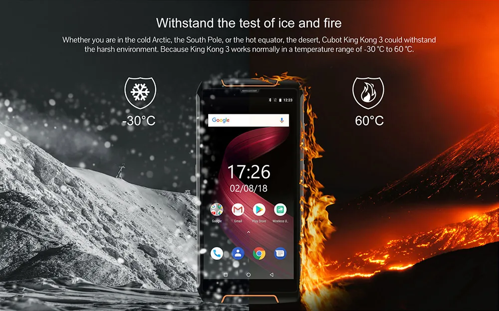 CUBOT KingKong 3 NFC IP68 Водонепроницаемый мобильный телефон 5 &quot18:9 MTK6763T Octa Core Android 8 1 4 GB + 64
