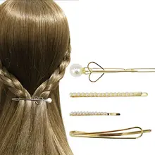 4 шт./компл. корейские женские боковые пряди Заколки для волос из металлического сплава геометрический заколки для волос с искусственным жемчугом элегантные хвост Зажим заколка для волос