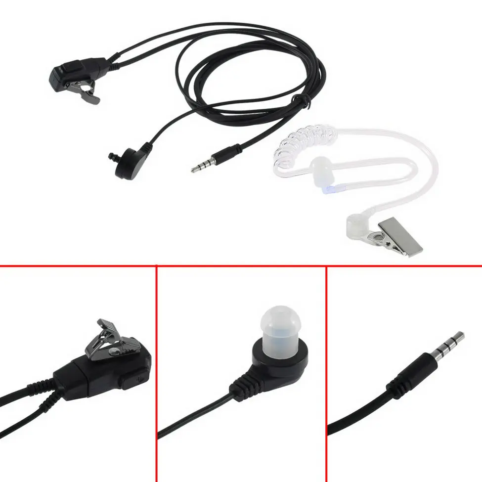 

Hot New 1pc Covert Acoustic Air Tube Earpiece Agent Headset For Kenwood Walkie Talkie