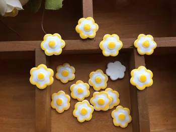 

Free shipping! Very hot, convex circular kawaii simulation resin poached egg DIY mobile phone decoration Mix 10PC 20 mm