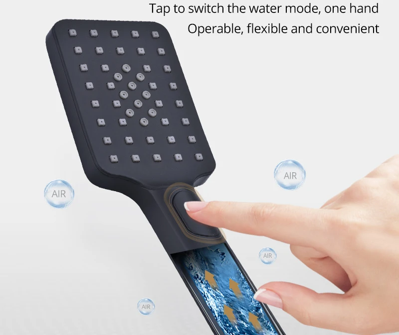 Rotating Water Led Shower Set 22 Waterfall Controller Black Shower System Massage Bath & Shower Faucets  (16)