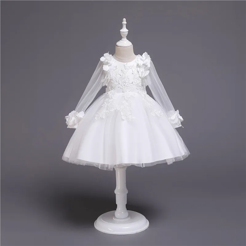 Кружевное платье принцессы с лепестками для маленьких девочек от 2 до 10 лет, для свадебной вечеринки, элегантное детское платье для маленьких девочек, одежда для дня рождения
