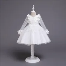 Кружевное платье принцессы с лепестками для маленьких девочек от 2 до 10 лет, для свадебной вечеринки, элегантное детское платье для маленьких девочек, одежда для дня рождения