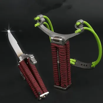 

New stainless steel WEDM folding slingshot outdoor professional hunting catapult competitive slingshot