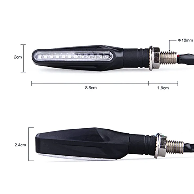 Новые 2x Универсальный течет вода мерцания СВЕТОДИОДНЫХ мотоциклов поворотник Индикаторы шоры гибкая гибкие янтарный свет лампы