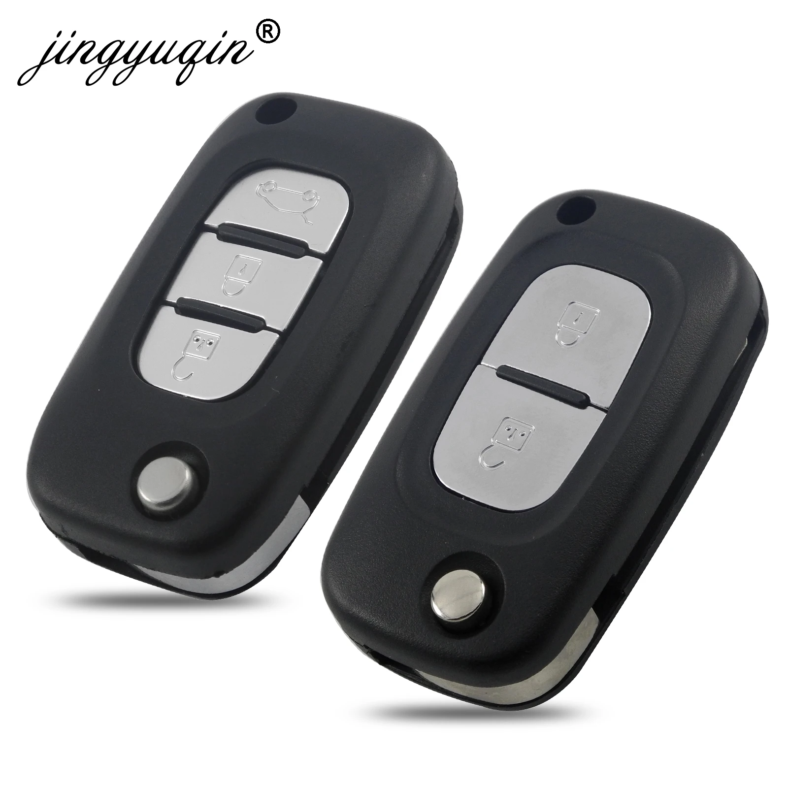 Чехол для ключей jingyuqin 10X 2/3 с кнопкой дистанционного управления Renault Fluence Clio Megane