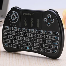 7 Languages iPazzPort Wireless Mini Keyboard QWERTY 2.4GHz Backlight Function with Build-in Battery Touchpad