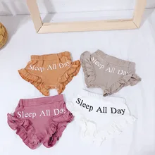 Детские шаровары, однотонные шорты для маленьких девочек, летние брюки, штаны на подгузник, От 0 до 6 лет для девочек шорты с оборками