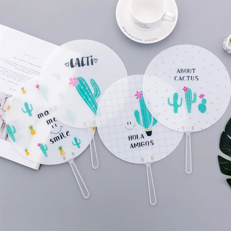 

Mini Travel Accessorie cactus Small Round Fan Woman CoolerPortable Packing Organizer Case Cap Fashion Plastic Suitcase Holder