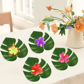 

54Pcs/Set Hawaii Party Emulation Petals Leaf Props Party Funny DIY Barbecue Ornament