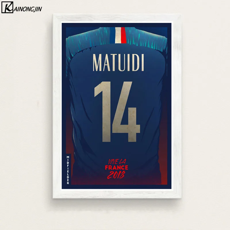 Плакат футбольная команда французский игрок номер холст Картина Настенная художественная картина для гостиной домашний декор плакаты и принты - Цвет: 008