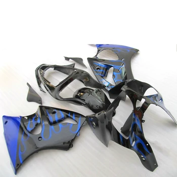 

Customized Injection motorcycle fairings kit for KAWASAKI Ninja ZX6R 2000-2002 ABS fairing sets ZX 6R 00 01 02 blue flames set