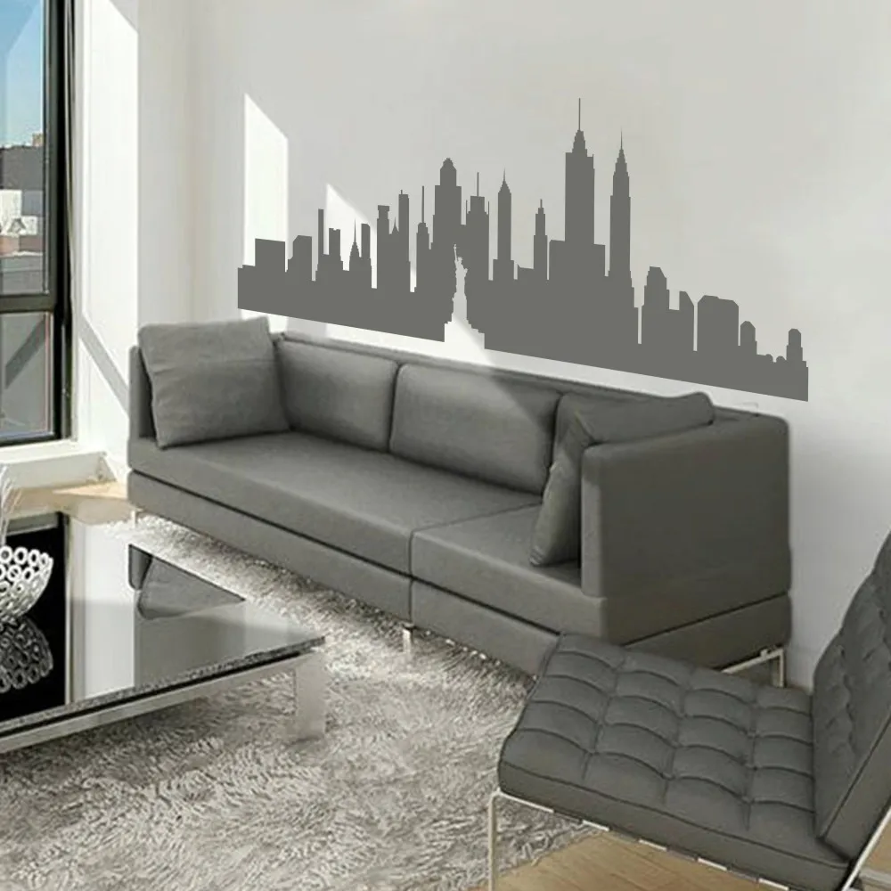 new york city skyline silhouette the big apple wall sticker nyc