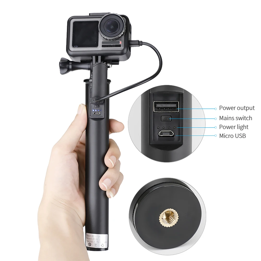

Portable Power Bank Charging Handle for DJI Osmo Action / Osmo Pocket Camera Extended Charging Handle 5200mAh Battery Charger