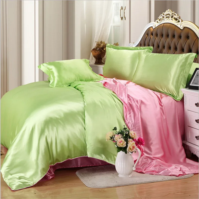

Luxury Silk Bedding Set Embroidery Bed Linens Tencel Satin Bed Sheet Set Jacquard Bedclothes Twin/Full/Queen/King Size Bed Cover