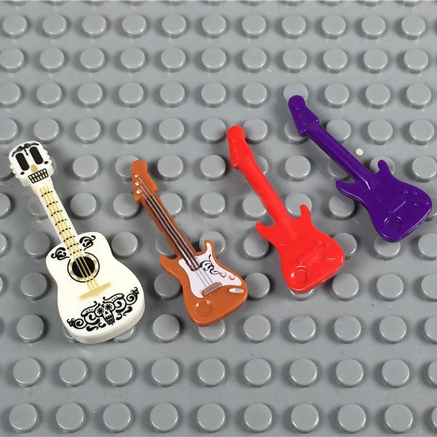 5pcsset Legoingly Guitar Bass Block Toy for Figure Player Accessories City Building Blocks kits Educational Toys for Children (2)