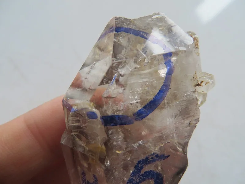 

47g AA Rare Clear Quartz Crystal Herkimer Diamond W 1 Moving ENHYDRO