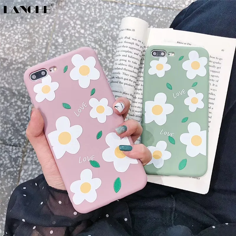 

LANCHE Candy Silicone Phone Case For Huawei Mate 10 20 P20 P30 Pro P10 Case Flower Cartoon Phone Cover on For Honor 9 10 Coques