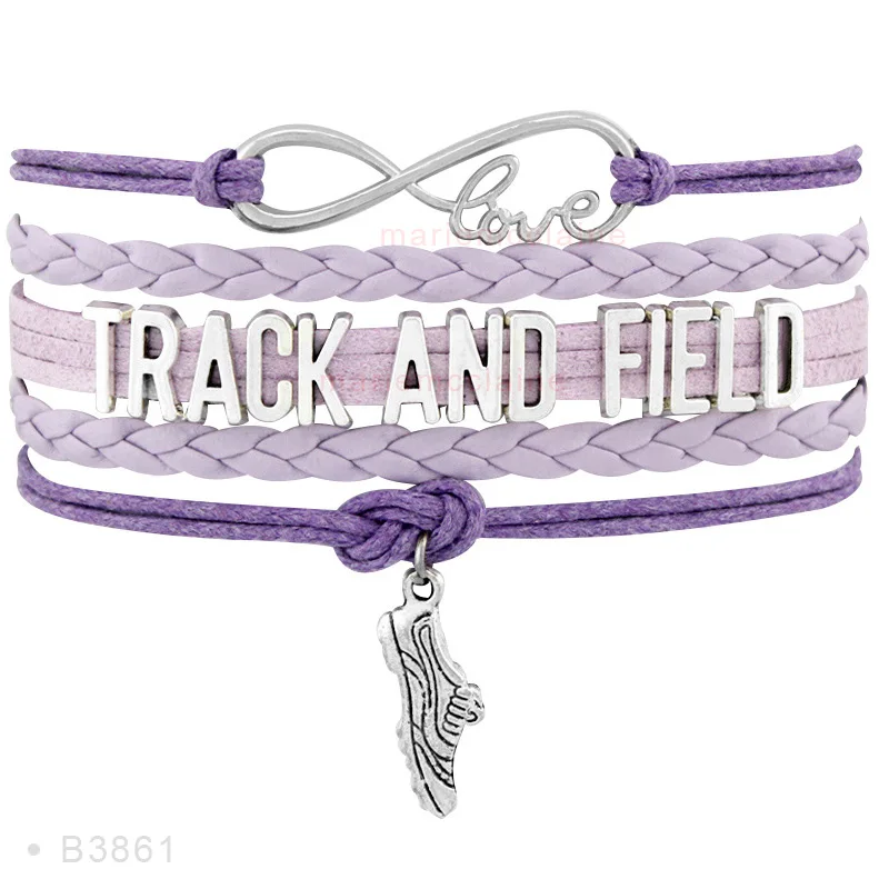 Running Shoe Sneakers Training Marathon Triathlon Track and Field Charm Leather Bracelets for Women