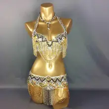 Набор костюма для танца живота бюстгальтер+ пояс 2 шт./компл. танец живота костюм для женщин OEM D/DD/DDD чашки TF201152