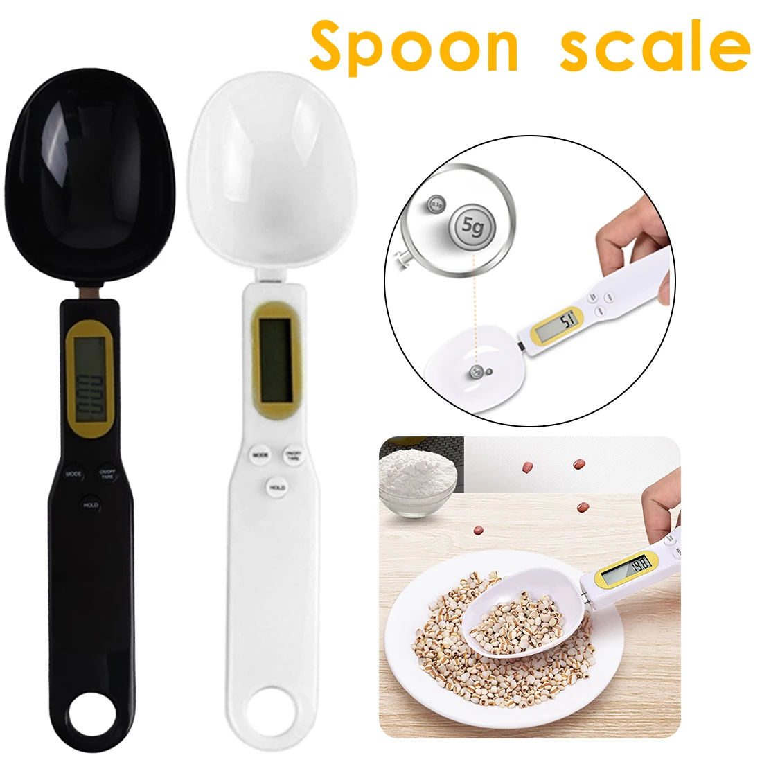

Kitchen Measuring Spoon 500g/0.1g Capacity Measuring Spoons With Scale Digital Electronic Scale Baking Weighing LCD Display