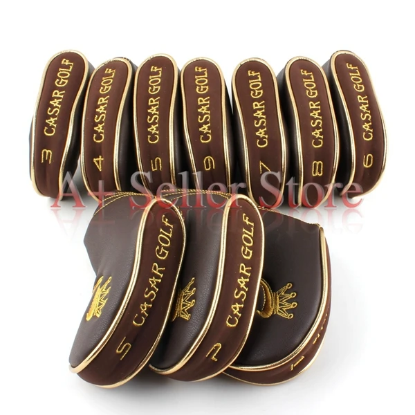

**Craftsman**Free shipping 10pcs/set Golf Club Iron Headcovers Advanced PU Leather iron cover Brown