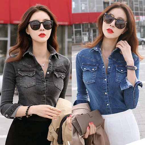 black denim shirts for women