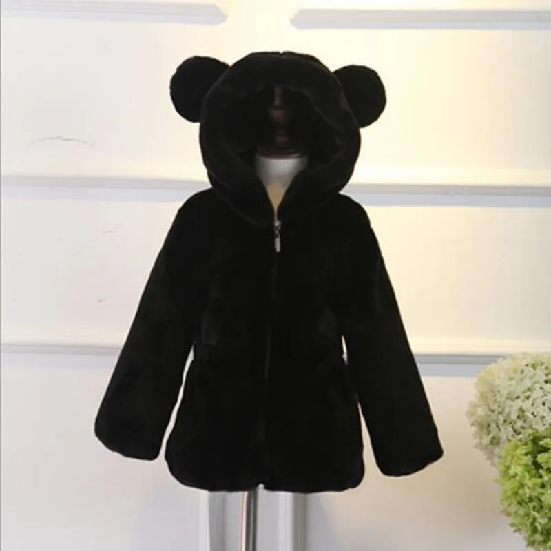Furry Girls Boys Faux Fur Coats 2018 Autumn Winter Children Cute
