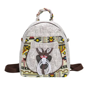 

Fashion String Appliques Shopping Women Backpack!All-match Lady Small Backracks Nice National Embossing Casual Small Backruck