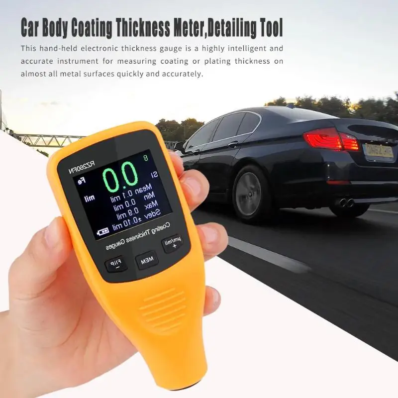 

50mil Car Body Tester Detailing Tool Auto Coating Thickness Gauge Car Paint meter 50mil 1250um Tester