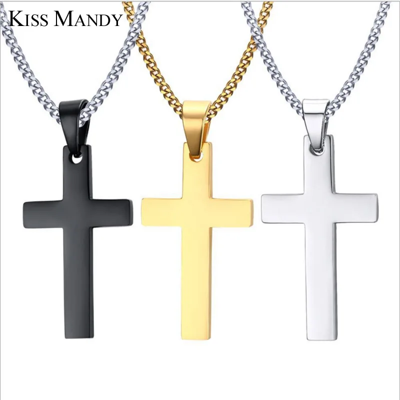 KISS MANDY Gold color or Black Silver Color Necklace Plain ...