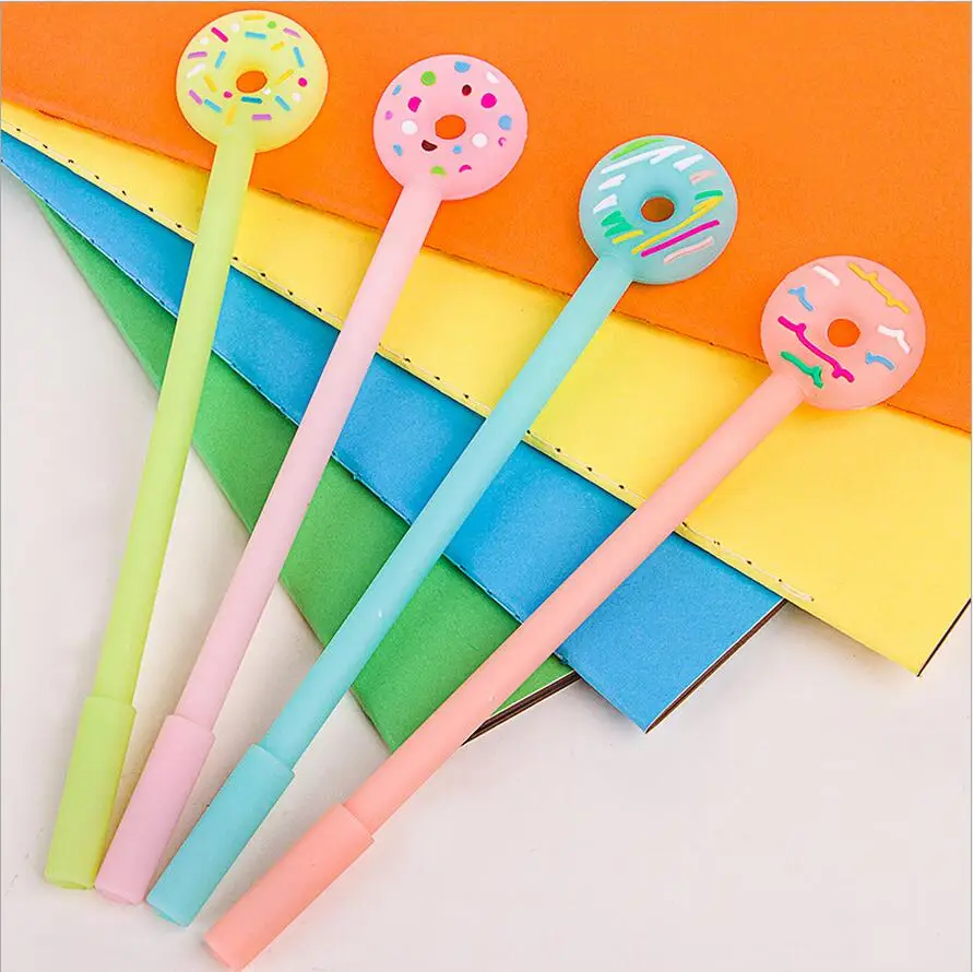 

36 pcs/Lot Cute donuts gel pens Novelty candy pen for signature Kids Stationery Office accessories school supplies escolar 1630