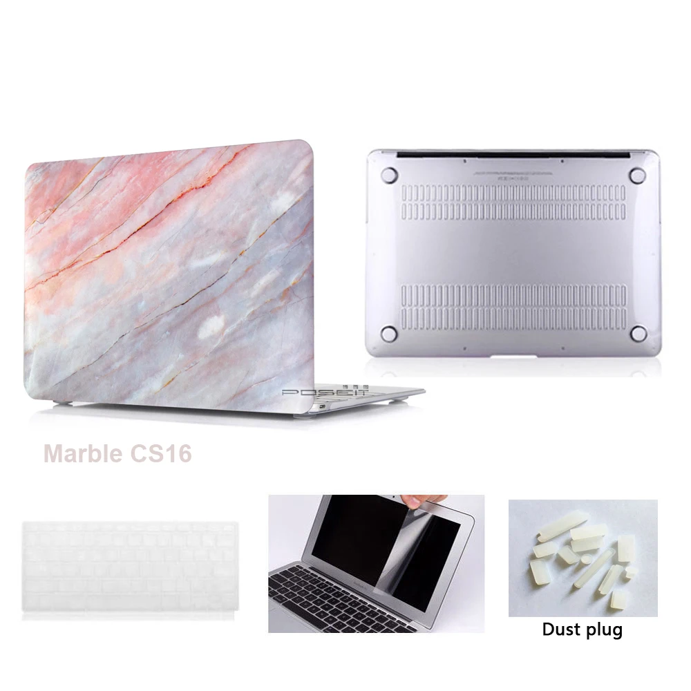 Жесткий чехол для ноутбука + клавиатуры пленка экрана пылезащитный Apple MacBook Air Pro
