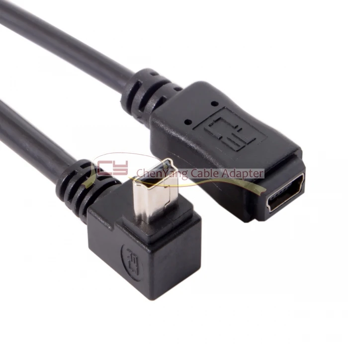 CYDZ gps мини-usb 5pin 90 градусов Прямой Угловой Мужской к женскому удлинительному кабелю 20 см