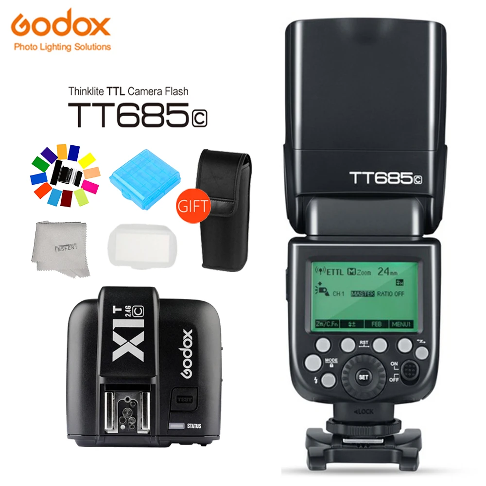 

Godox TT685 Flash 2.4G Wireless HSS 1/8000s TTL GN60 Wireless Speedlite +X1T Trigger for Canon Nikon Sony Olympus DSLR Cameras