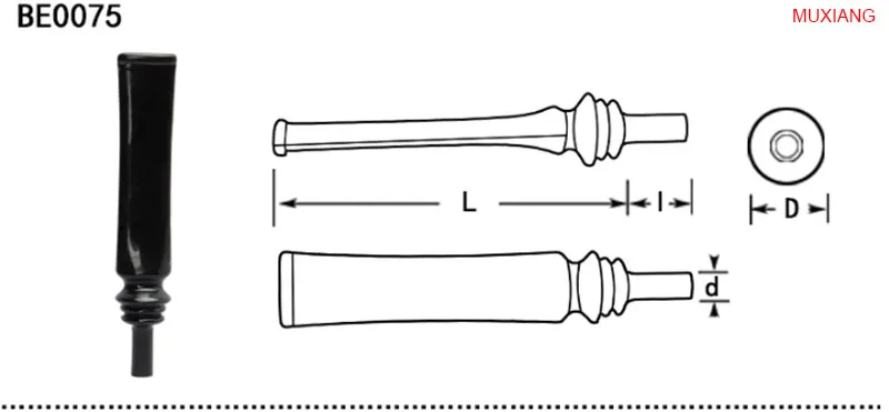 75 muxiang straight acrylic mouthpiece good quality tobacco pipe nozzle fit with 3 mm filter