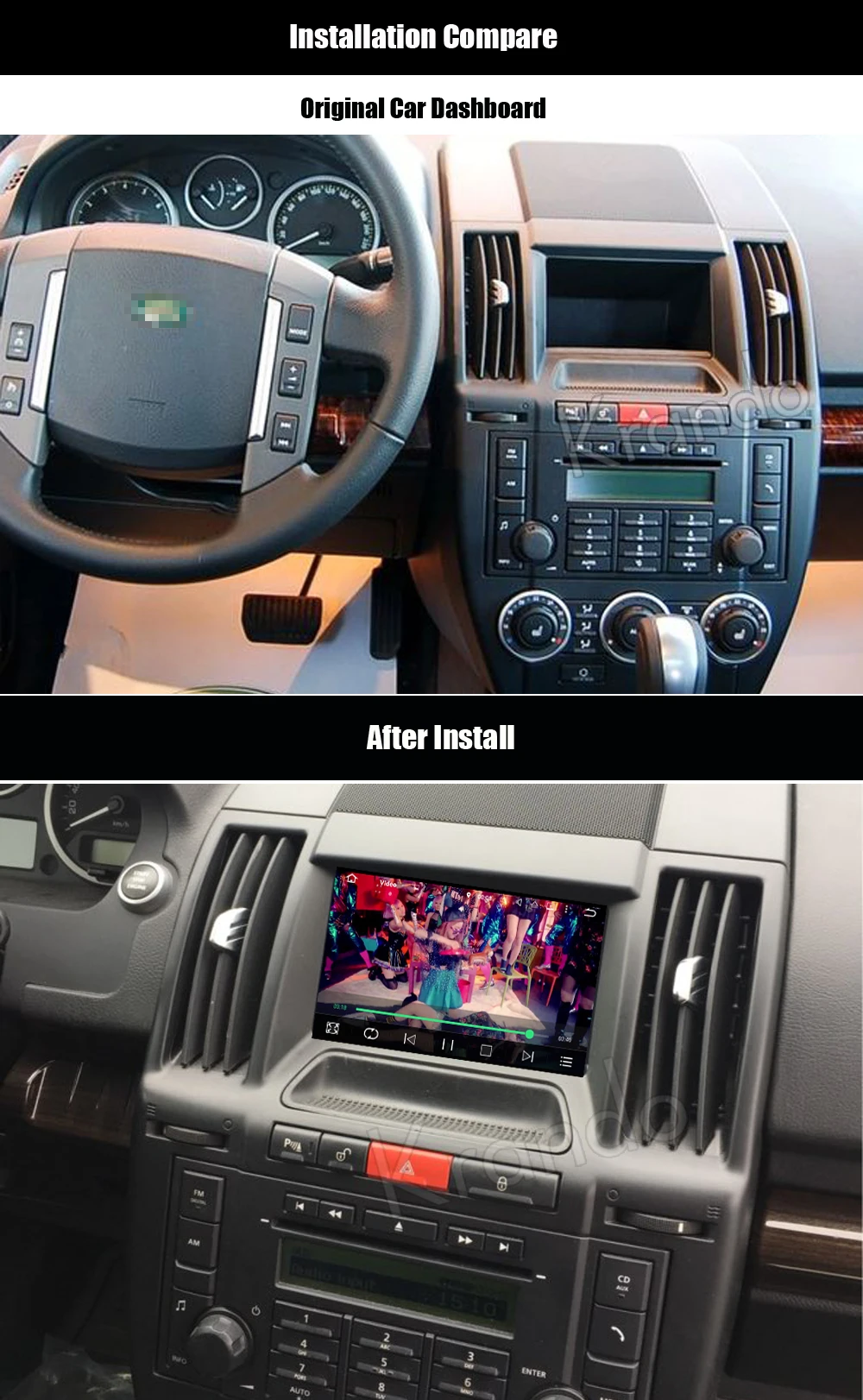 Krando land rover freelander 2 Android car radio gps navigation multimedia system