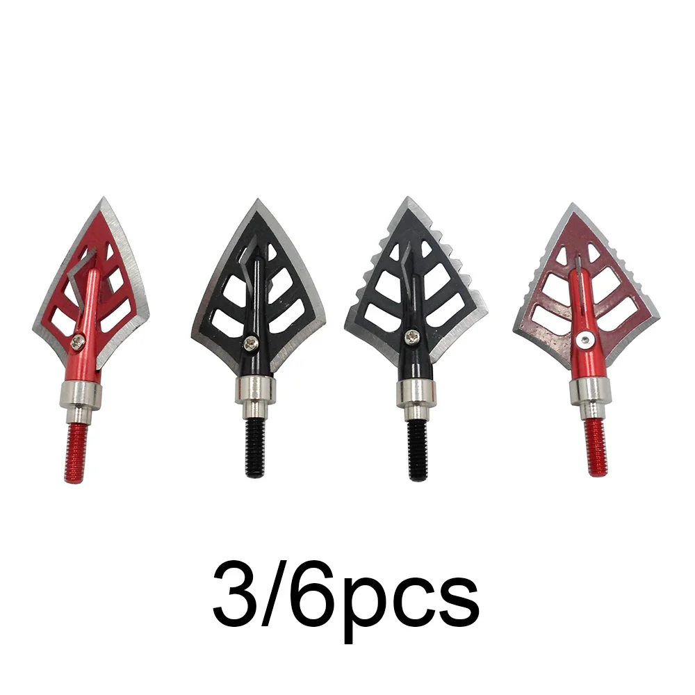 

3/6pcs 100/125 Grain Archery 4-Blade Broadheads Hunting Arrow head Tips with Removable Screw Cap