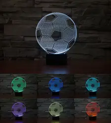 Окружающей среды лампы творческий визуальный 3D Футбол Ночная акрил Красочные градиент футбол мебели настольные лампы