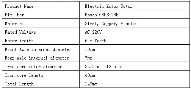 AC 220V 6-зубы приводной вал электрический молоток ротор якоря для Bosch GBH3-28E GBH3-28FE, высокое качество