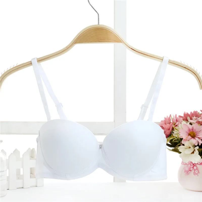 Coffee Seamless thicken cup Bra Solid Sexy Plunge T-shirt Underwear Women Push Up Bra Everyday Soft Lingerie wedding dress bra plus size bras