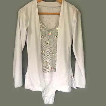 

2017 Professional Men Latin Tops&Leotard Crystal Long Sleeve Custom Size Shirt Competition Cha cha/Rumba/Samba Plus Size Leotard