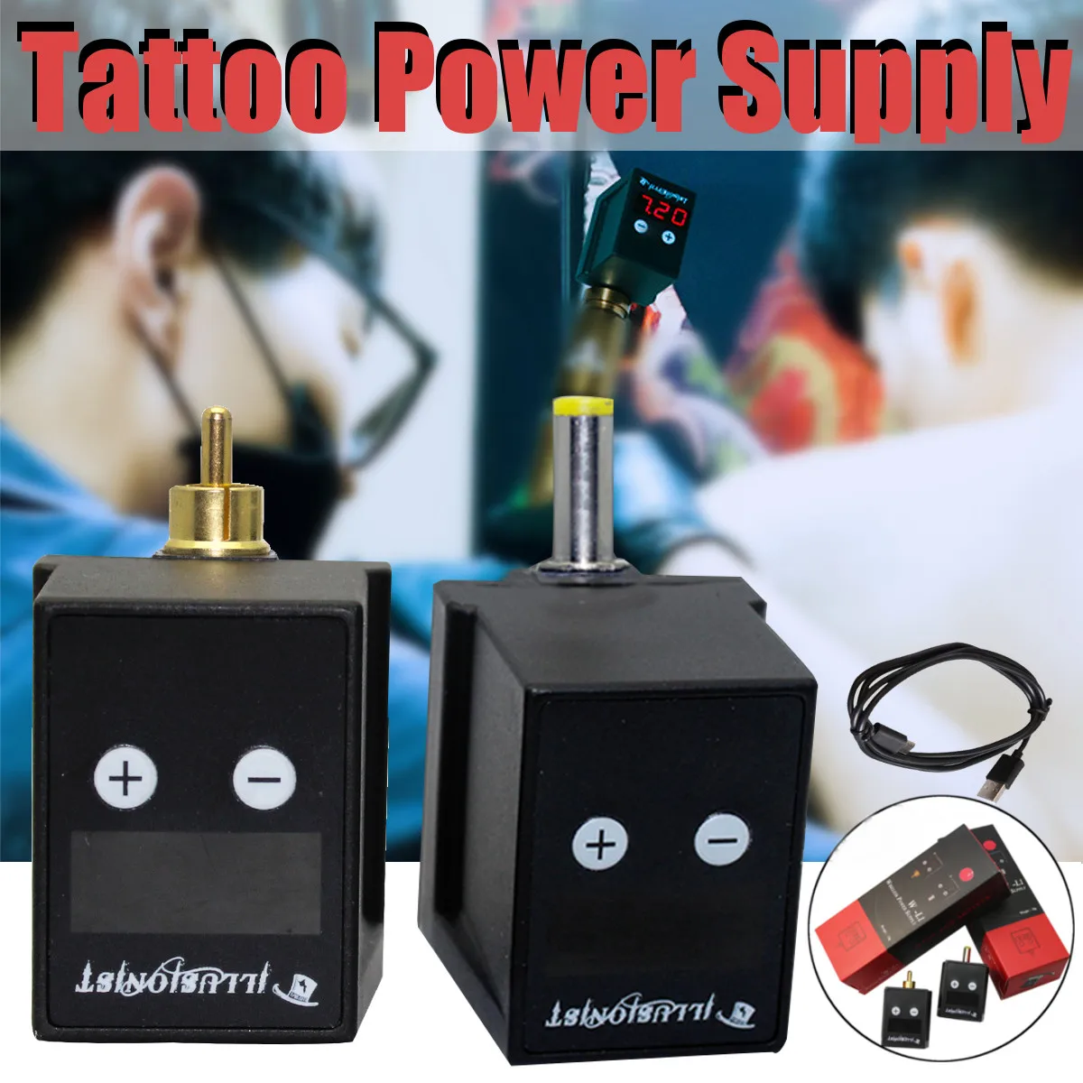 

Newest Wireless Tattoo Power Supply Mini Tattoo Power RCA/DC Connector Tattoo Supplier for Tattoo Pen Machine Free Shipping